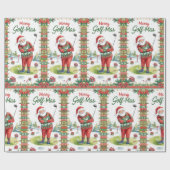 Golf Santa in Ugly Sweater Golfing Merry Golfmas Geschenkpapier (Flach)