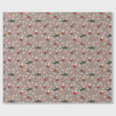 Golf Santa on Light Beaver Brown Geschenkpapier (Flach)