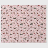 Golf Santa on Light Pink Geschenkpapier (Flach)