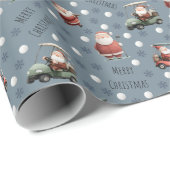 Golf Santa on Light Slate Gray Geschenkpapier (Rolleneckpunkt)