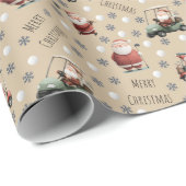 Golf Santa on Light Tan Geschenkpapier (Rolleneckpunkt)