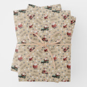 Golf Santa on Light Tan Geschenkpapier Set (Beispiel)