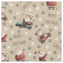Golf Santa on Light Tan Stoff