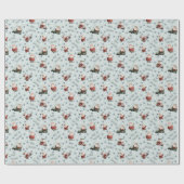 Golf Santa on Pale Green Geschenkpapier (Flach)