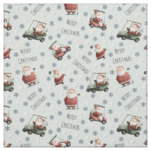 Golf Santa on Pale Green Stoff (Muster)