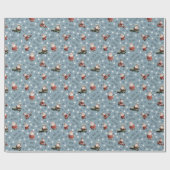 Golf Santa on Stone Blue Geschenkpapier (Flach)