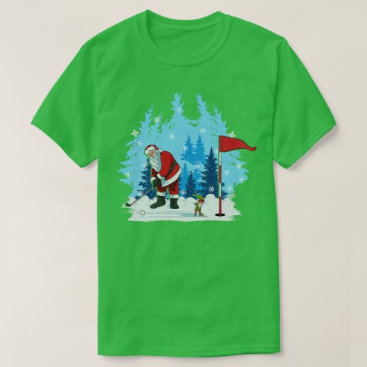 Golf Santa Putting Golf Golfer Weihnachtssport T-Shirt (Design vorne)