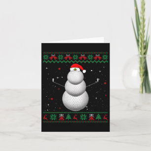 Golf Santa Snowman Ball Ugly Christmas Golfer Golf Karte