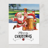 Golf Santa und Bier für Weihnachten Funny (Vorderseite)