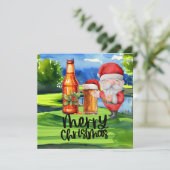 Golf Santa und Bier für Weihnachten Funny Golfer (Stehend Vorderseite)