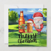 Golf Santa und Bier für Weihnachten Funny Golfer (Vorderseite)