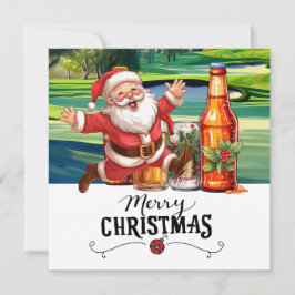 Golf Santa und Bier für Weihnachten Funny Golfer