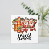 Golf Santa und Bier für Weihnachten Funny Golfer (Stehend Vorderseite)