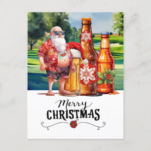 Golf Santa und Bier für Weihnachten Sommer