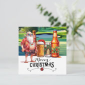 Golf Santa und Bier für Weihnachten Sommer (Stehend Vorderseite)