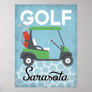 Golf Sarasota Florida - Retro Vintage Reisen Poster