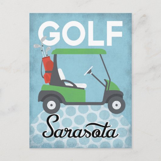 Golf Sarasota Florida - Retro Vintage Reisen Postkarte (Vorderseite)