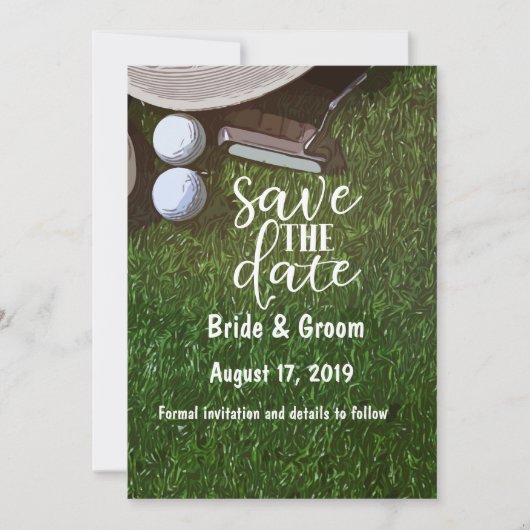 Golf Save the Date auf Grün (Vorderseite)
