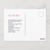 Golf Save the Date Brustkrebs-Bewusstsein pink Postkarte (Rückseite)