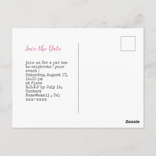 Golf Save the Date Brustkrebs-Bewusstsein pink Postkarte (Rückseite)