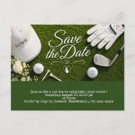 Golf Save-the-Date für die Hochzeit Postkarte