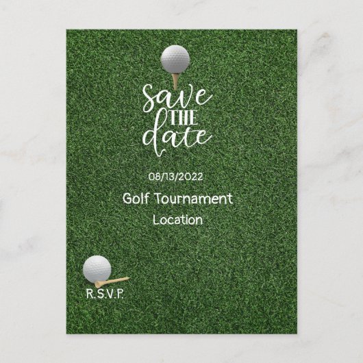 Golf Save the Date für Golf Turnier Golfer Postkarte (Vorderseite)