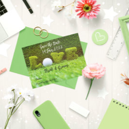 Golf Save the Date für Golfer mit Liebe Einladungspostkarte