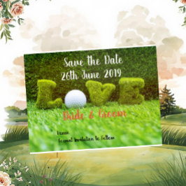 Golf Save the Date für Hochzeiten mit Golfball Einladungspostkarte
