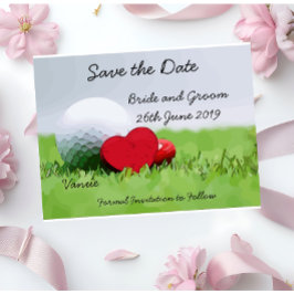 Golf Save the Date für Hochzeiten mit Golfball Einladungspostkarte