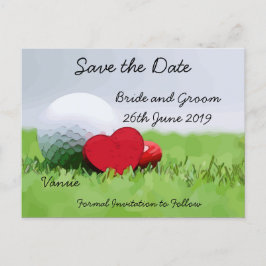 Golf Save the Date für Hochzeiten mit Golfball Einladungspostkarte