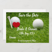 Golf Save the Date für Hochzeiten mit Liebe und Ba Einladung (Vorne/Hinten)