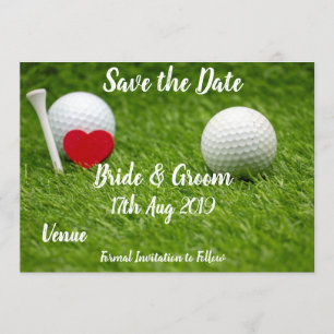 Golf Save the Date für Hochzeiten mit Liebe und Ba Einladung
