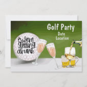 Golf Save the Date für Junggeselinnen-Abschied Einladung (Vorderseite)