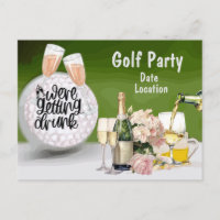Golf Save the Date für Junggeselinnen-Abschied
