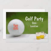 Golf Save the Date für Party mit Bier auf Grün Einladung (Vorne/Hinten)