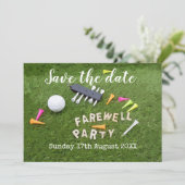 Golf Save the Date Golf Abfahrt Party mit Ball (Stehend Vorderseite)