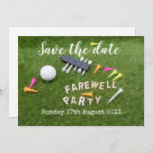 Golf Save the Date Golf Abfahrt Party mit Ball (Vorne/Hinten)