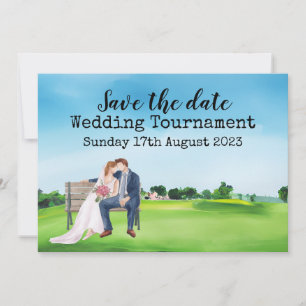 Golf Save the Date Golf Hochzeit Wasserfarbe  Einladung
