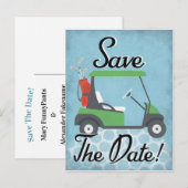 Golf Save the Date - Golf Party Golfspielen Ankündigungspostkarte (Vorne/Hinten)