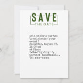 Golf-Save the Date-Golf-Putting-Loch in einem Einladung (Rückseite)