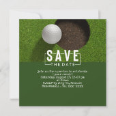 Golf-Save the Date-Golf-Putting-Loch in einem Einladung (Vorderseite)