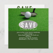 Golf-Save the Date-Golf-Putting-Loch in einem Einladung (Vorne/Hinten)