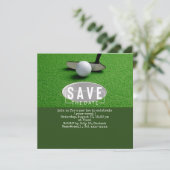 Golf-Save the Date-Golf-Putting-Loch in einem Einladung (Stehend Vorderseite)