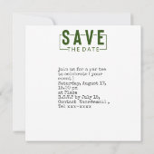 Golf-Save the Date-Golf-Putting-Loch in einem Einladung (Rückseite)