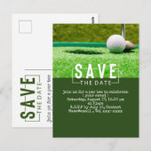 Golf-Save the Date-Golf-Putting-Loch in einem Postkarte (Vorne/Hinten)