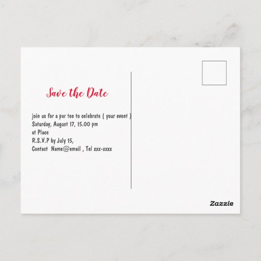 Golf-Save the Date-Golf-Putting-Loch in einem Postkarte (Rückseite)