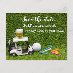 Golf Save the Date Golf Turnier auf grünem Announ Ankündigungspostkarte