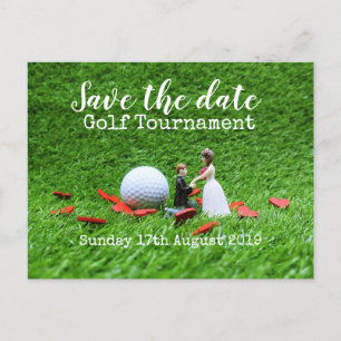 Golf Save the Date Golf Turnier Hochzeit Ankündigungspostkarte