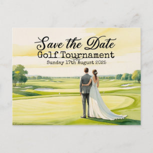 Golf Save the Date Golf Turnier Hochzeit Ankündigungspostkarte