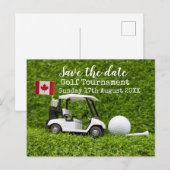 Golf Save the Date Golf Turnier Kanada Flagge Ankündigungspostkarte (Vorne/Hinten)